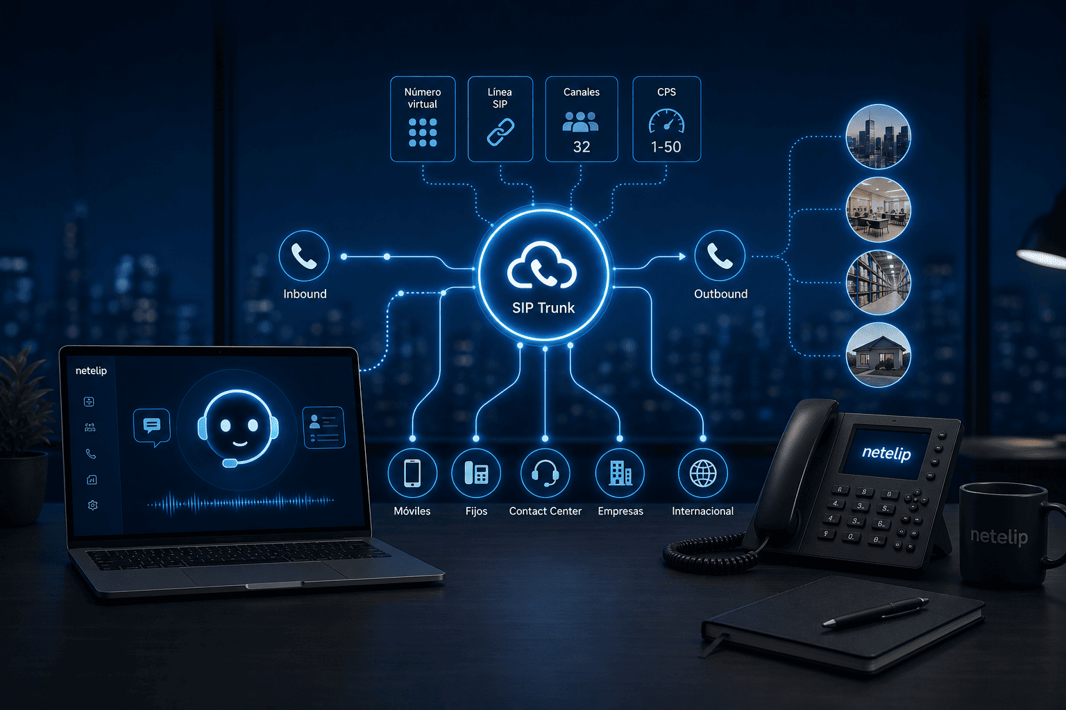  Infraestructura telefónica para agentes de voz con IA
